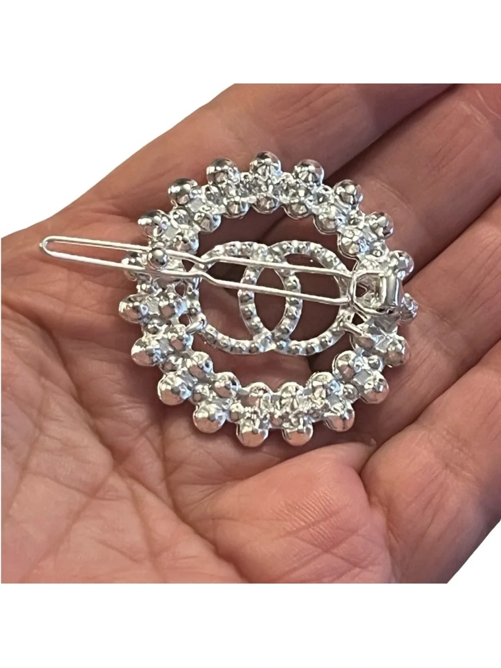 Crystal Oval Rhinestone Hair Clip - Aurora Borealis Sparkle FINAL PRICE DROP